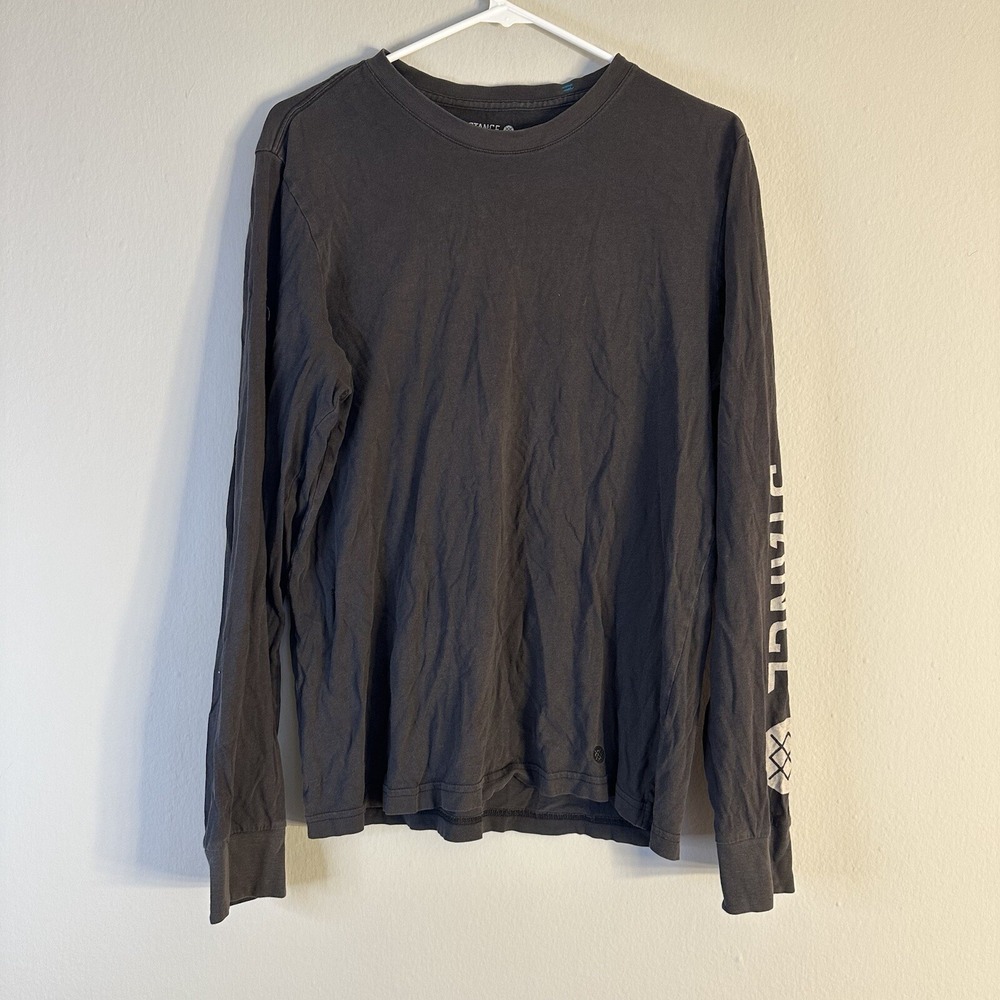 STANCE The Crew T Mens M Thin Light Graphic Long Sleeve Spellout Cotton